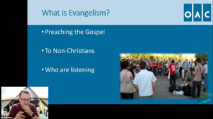 Steve teaching on Evangelism Essentials training