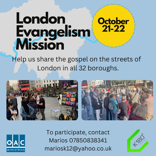 London Evangelism Mission – 21-22 October