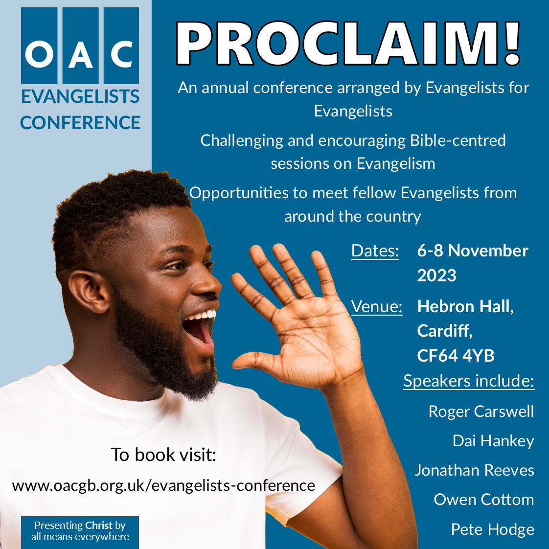 Advertisement for the OAC Evangelists Conference 2023
