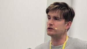 Owen Batstone speaking at the Evangelists Conference 2025