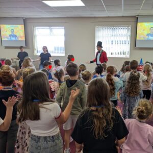 children at a circus themed holiday club