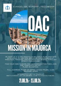 A flyer for the OAC Mission in Majorca